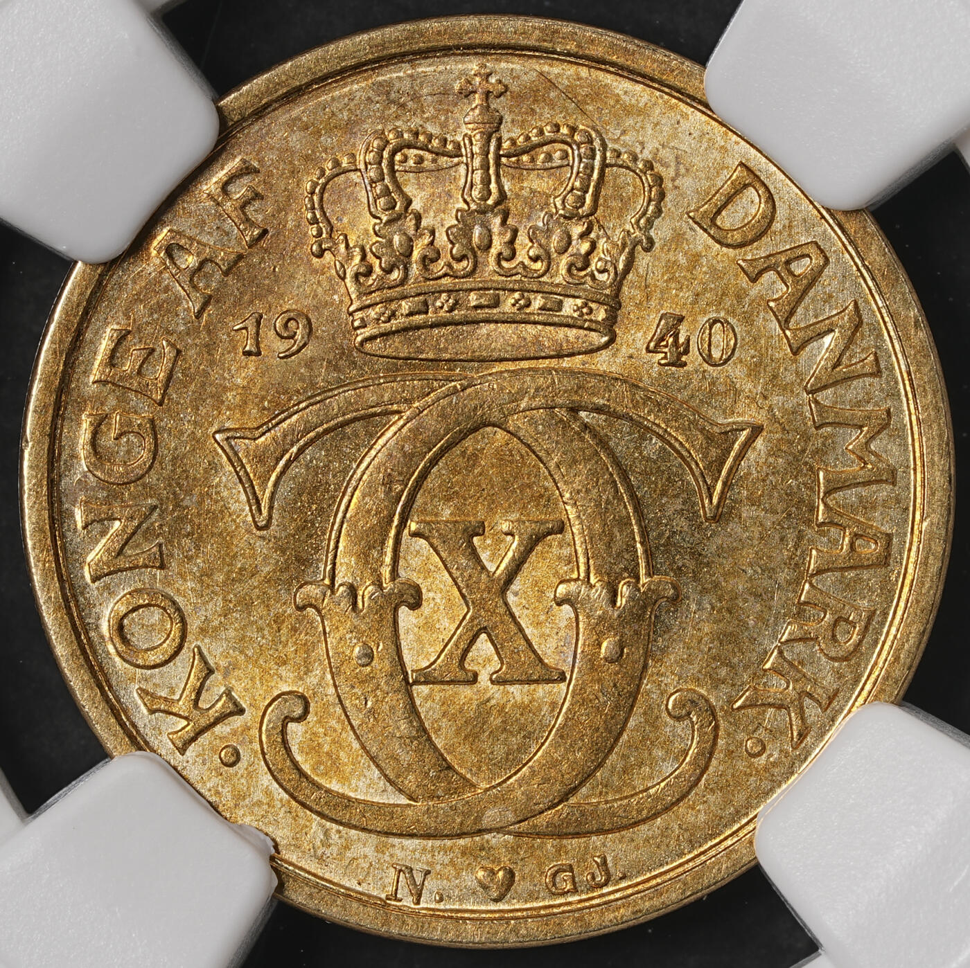 修遠堂世界钱币第五十八期 NGC MS63 1940年丹麦皇冠1/2克朗