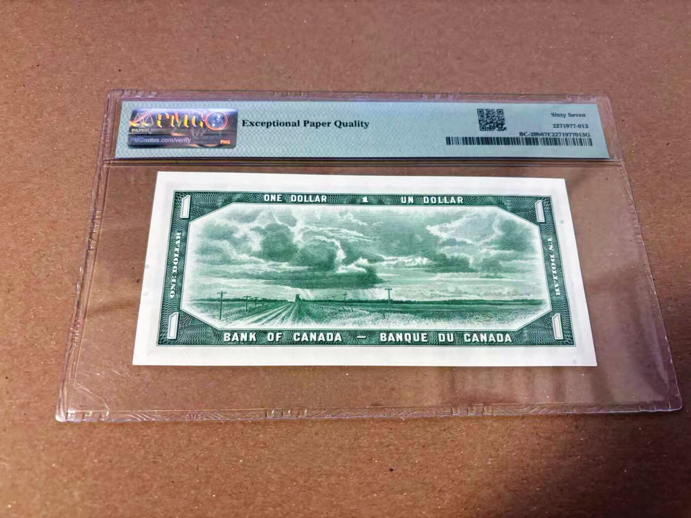 【Blue Auction】✨世界纸币精拍第622期【精】 【魔鬼脸】加拿大 1954年1元 女王 风景唯美 PMG67EPQ 高分 