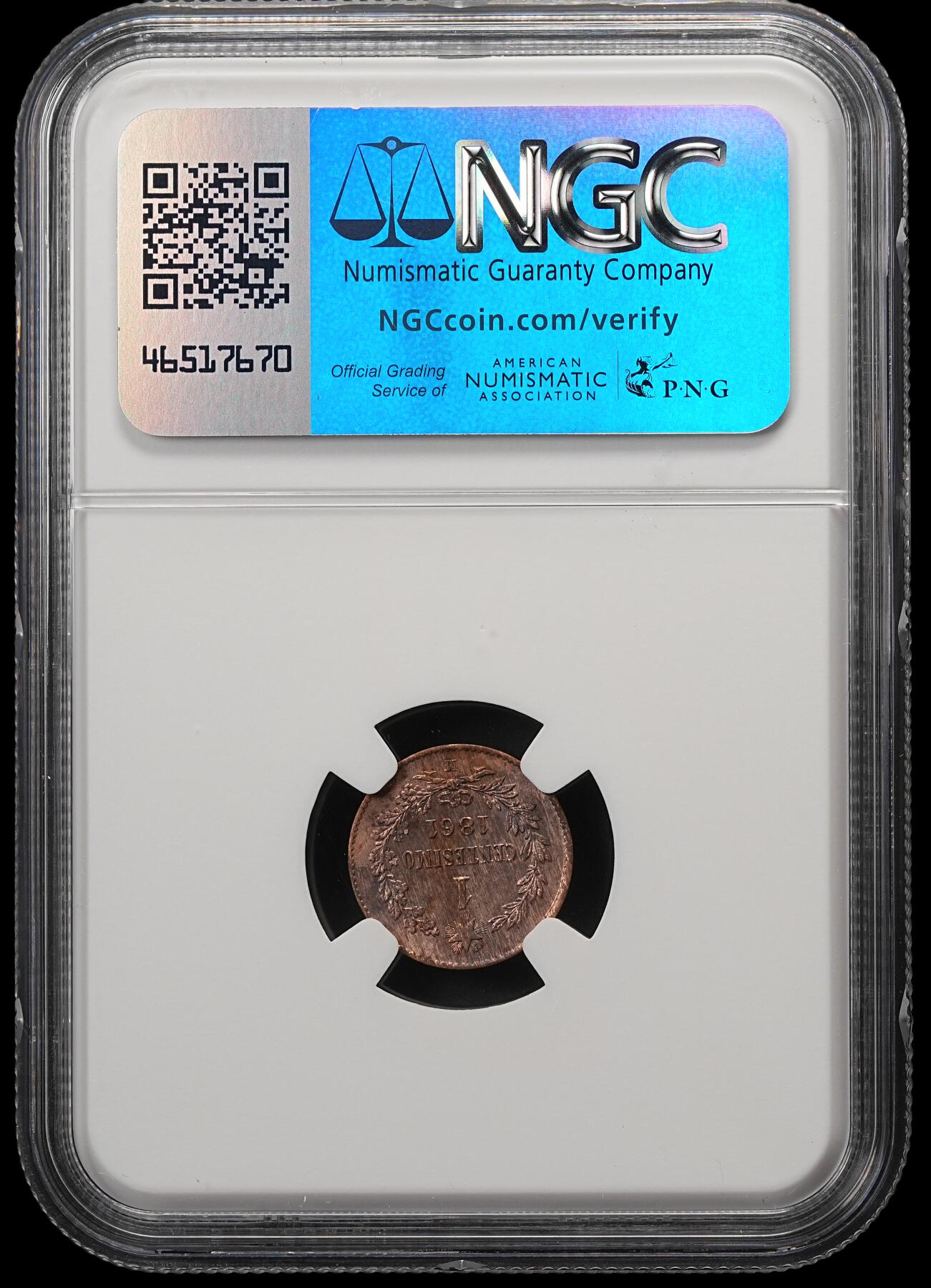 修遠堂世界钱币第五十八期 NGC MS63RB 1861年意大利1分铜币