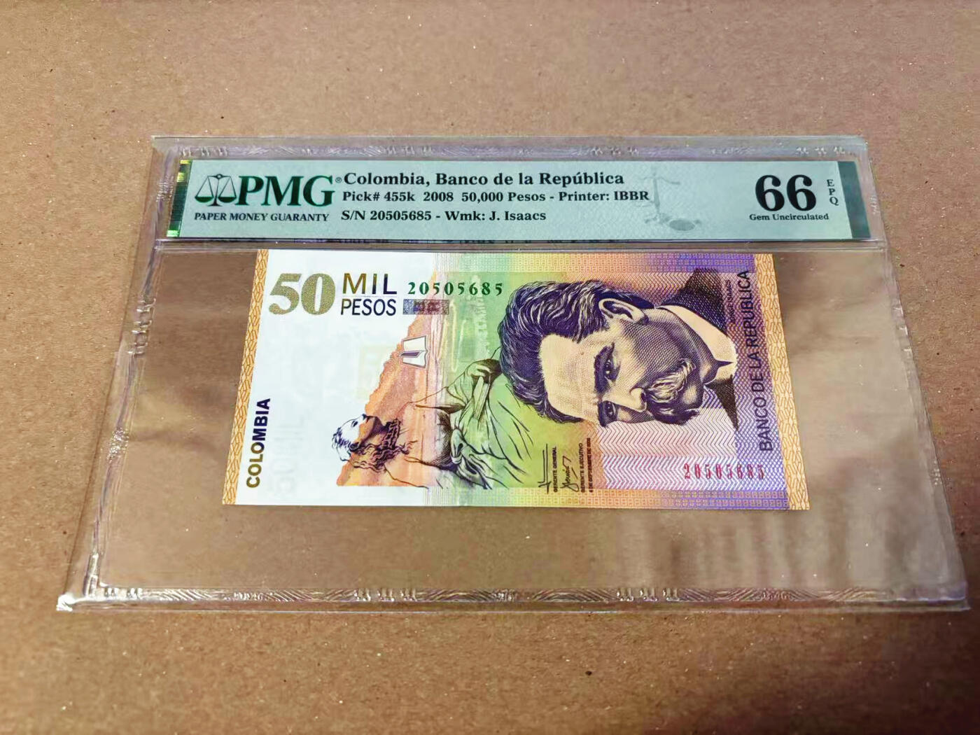 【Blue Auction】✨世界纸币精拍第622期【精】 【无47】哥伦比亚 2008年50000比索 PMG66EPQ 