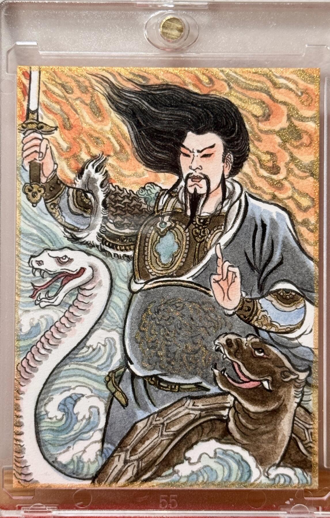 白泽拍卖卡牌手绘专场第13期（昨夜一霎雨，天意苏群物） 2025 卢艺丰手绘卡 北游记 真武大帝 卡砖封装
