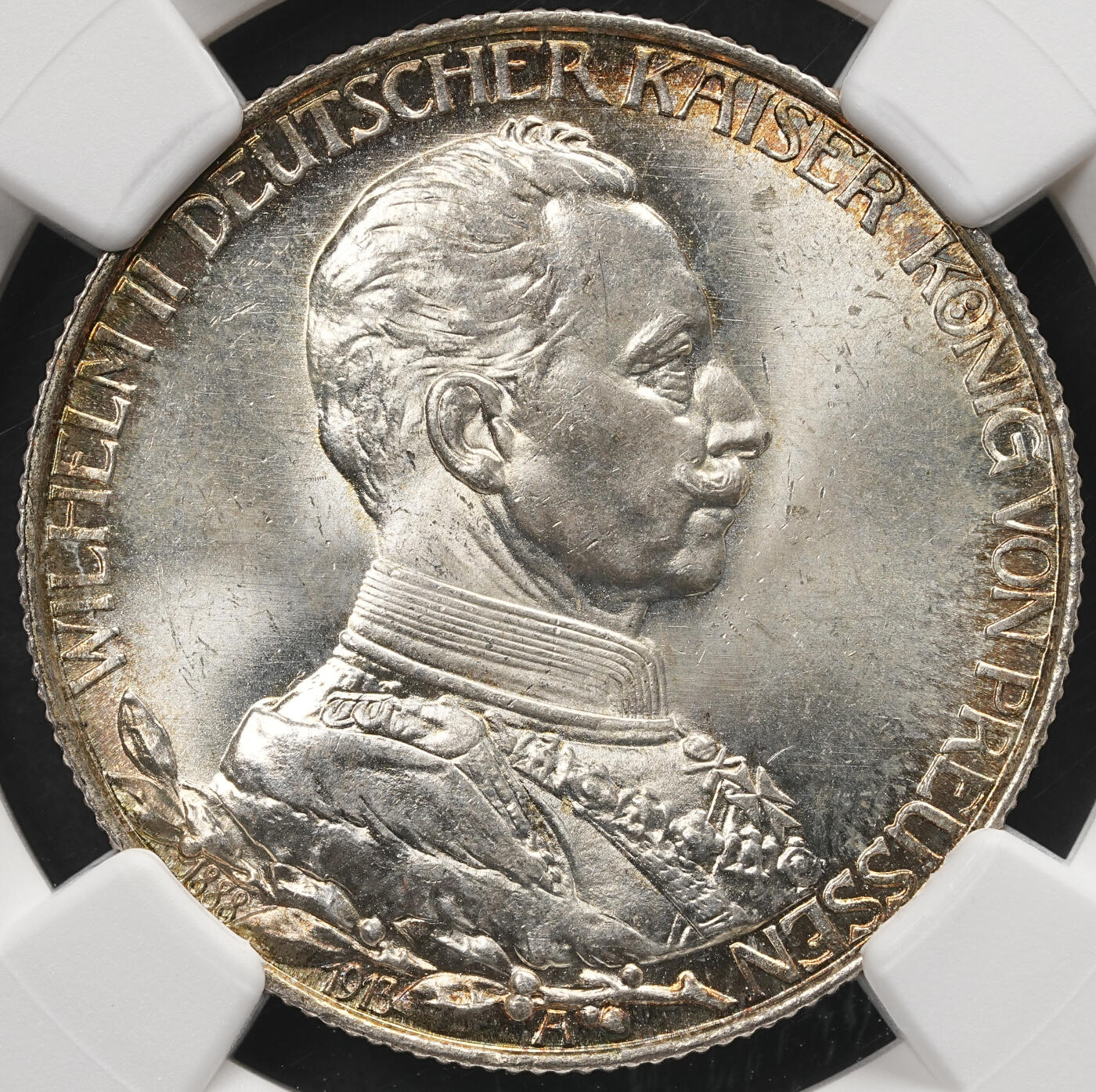 修遠堂世界钱币第五十八期 NGC MS64 1913年威廉二世执政25周年纪念2马克银币