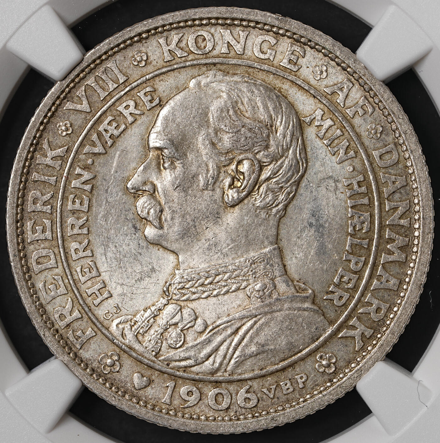 修遠堂世界钱币第五十八期 NGC MS63 1906年丹麦国王更迭2克朗银币