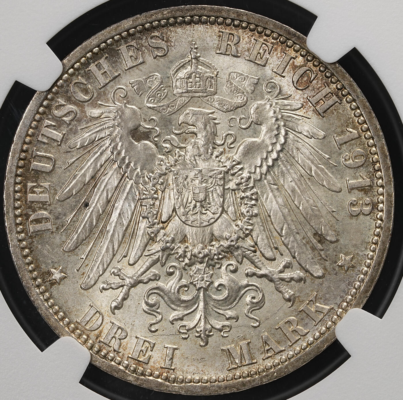 修遠堂世界钱币第五十八期 NGC MS64 1913年普鲁士威廉二世执政25周年纪念3马克银币