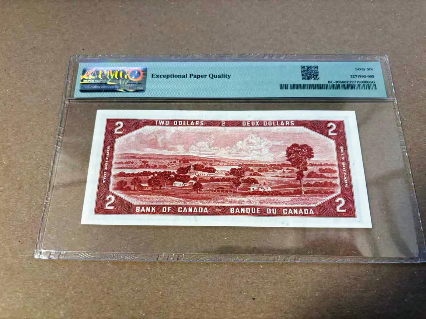 【Blue Auction】✨世界纸币精拍第622期【精】 【魔鬼脸】加拿大 1954年2元 女王 风景唯美 PMG66EPQ 