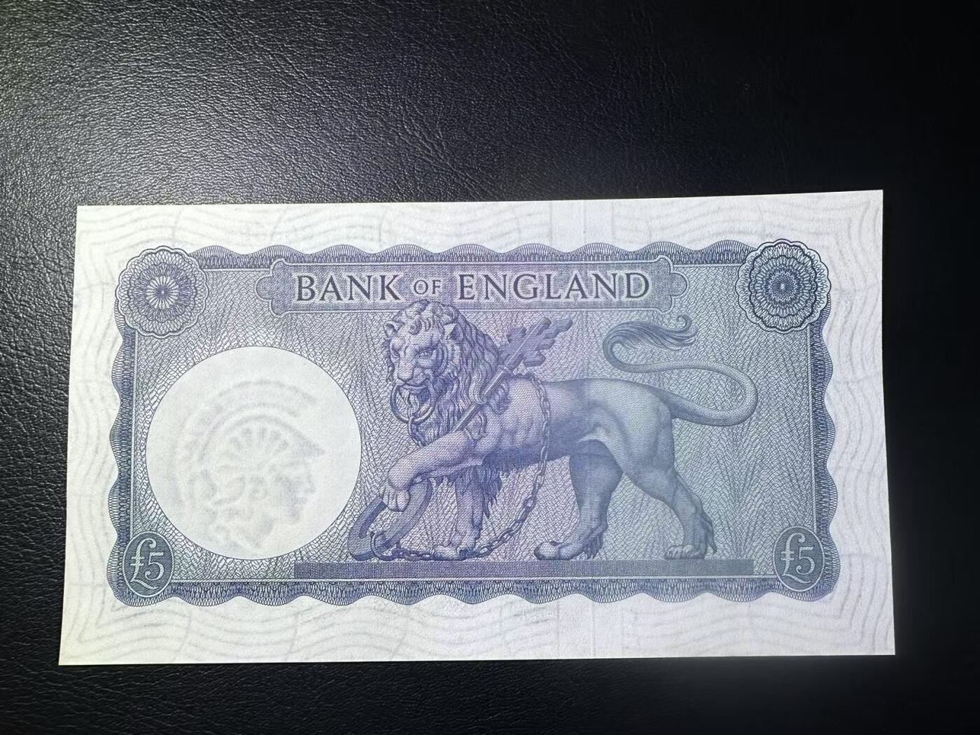 【Blue Auction】✨世界纸币精拍第622期【精】 【无47】英国 B序列5镑 UNC-