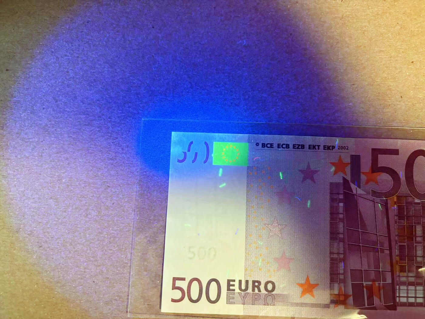 【Blue Auction】✨世界纸币精拍第622期【精】 欧盟 2002年500欧元 AU品相 中折 荧光