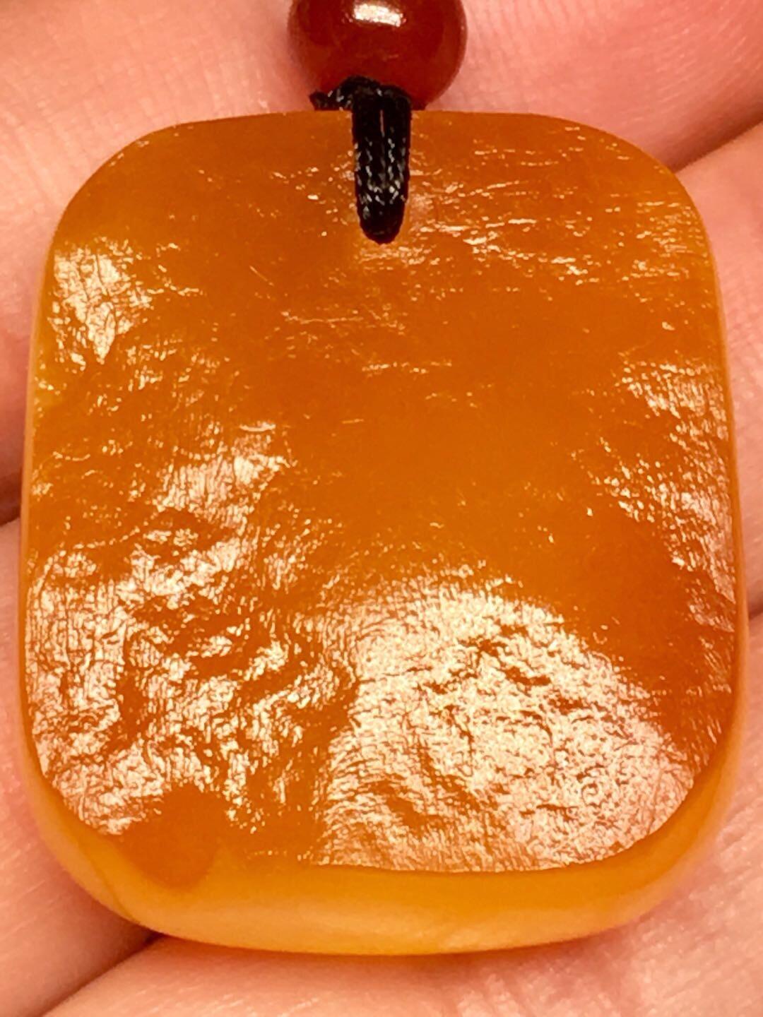 南红蜜蜡绿松石专场 天然琥珀蜜蜡 鸡油黄飘花 随形吊坠