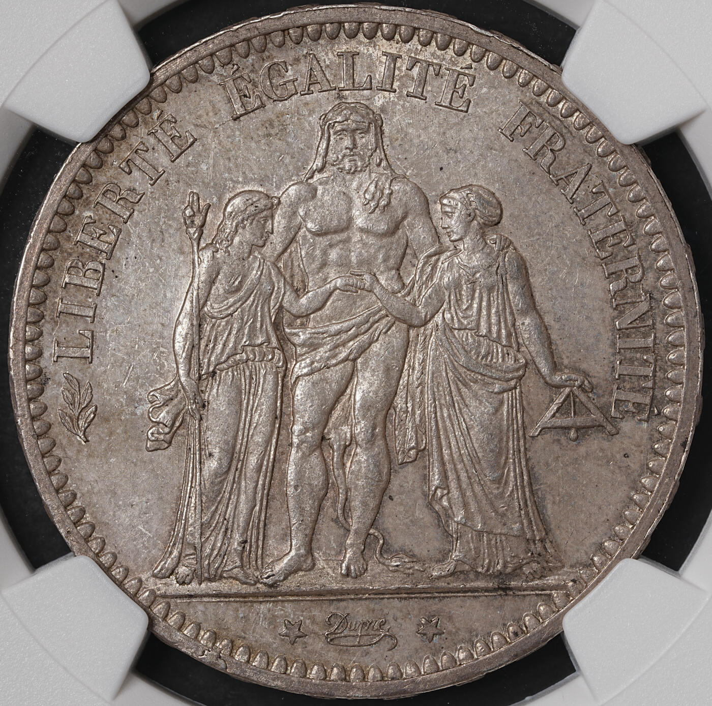 修遠堂世界钱币第五十八期 NGC MS63 1873年法国大力神5法郎大银币