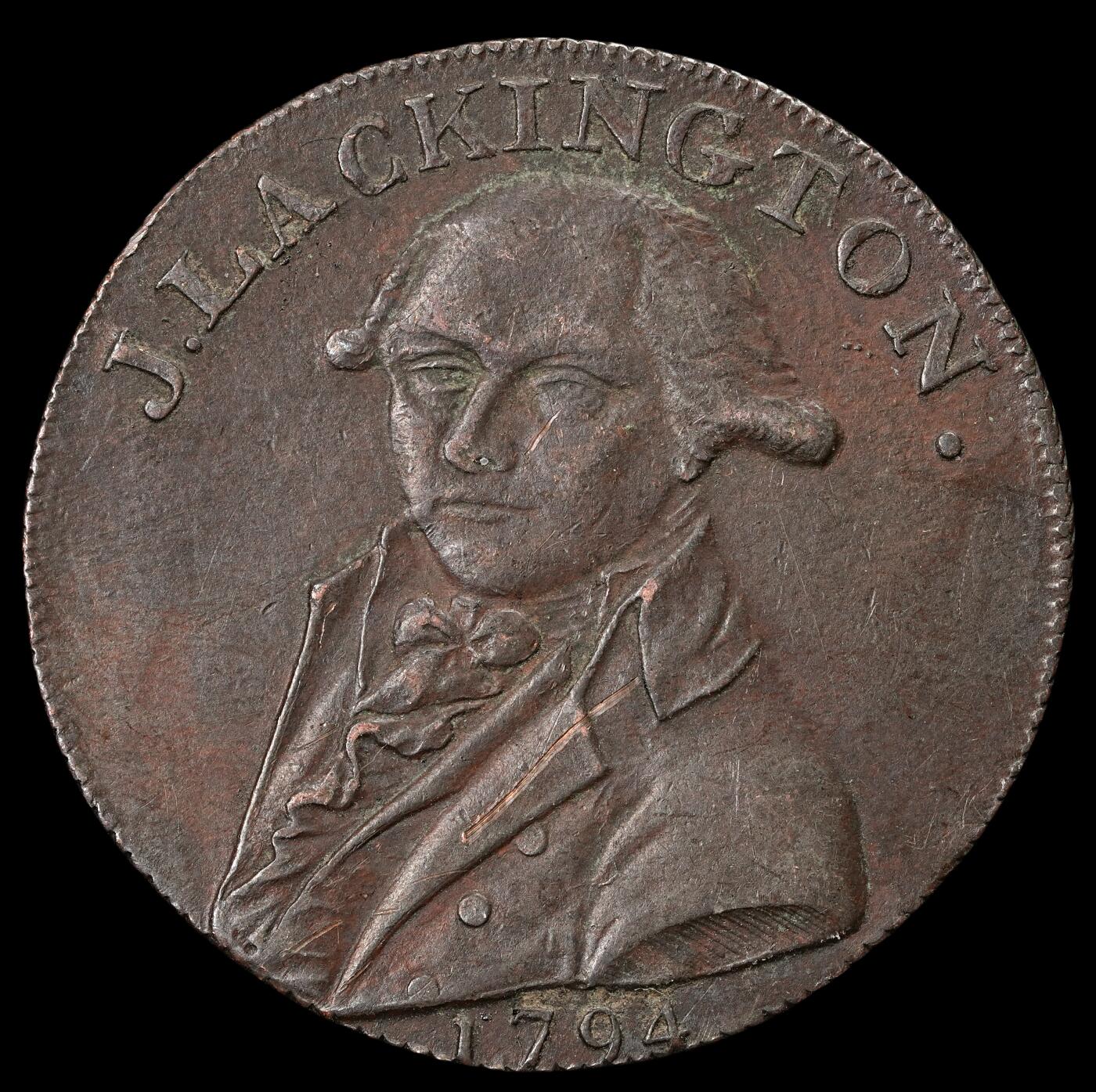 修遠堂世界钱币第五十八期 1794年英国1/2便士代用币 8.46g