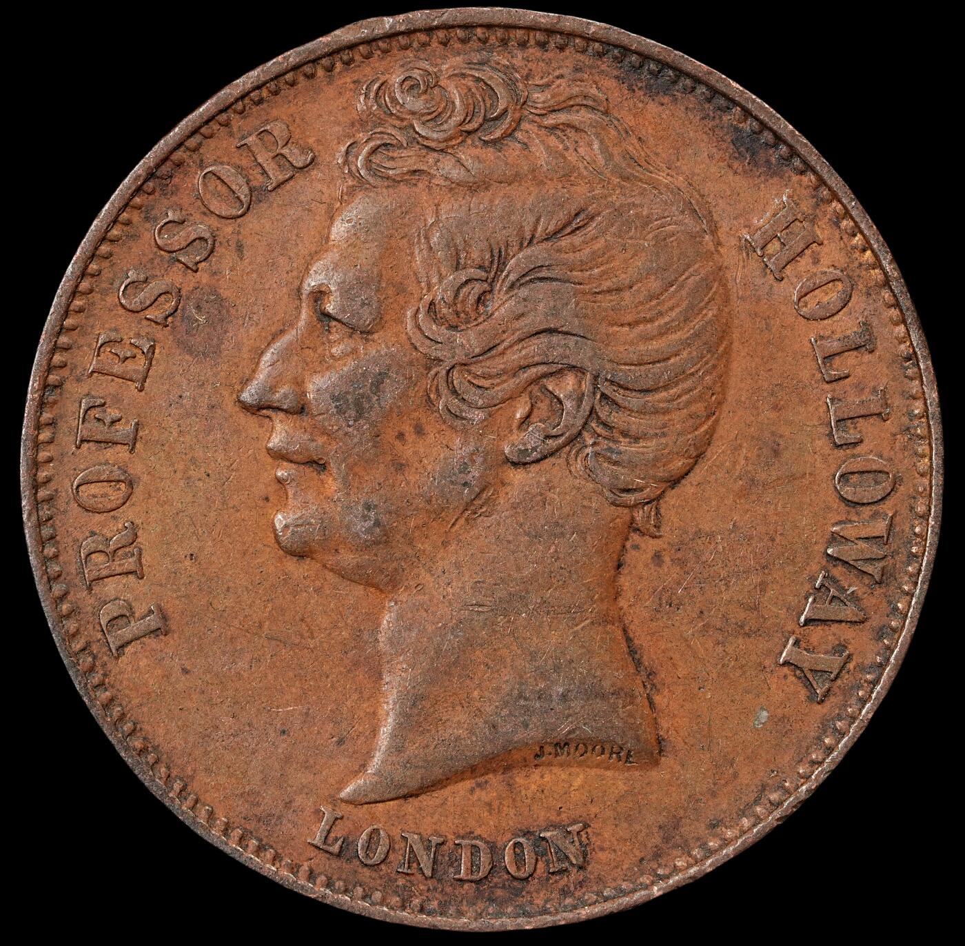 修遠堂世界钱币第五十八期 1857年伦敦霍洛威教授1/2便士代用币 8.34g