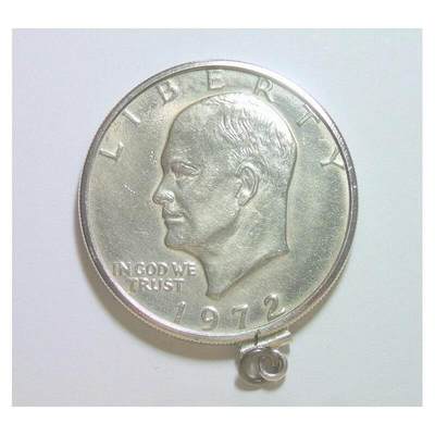 美国1972年 总统艾森豪威尔高浮雕精制币章吊坠 40MM - 美国1972年 总统艾森豪威尔高浮雕精制币章吊坠 40MM