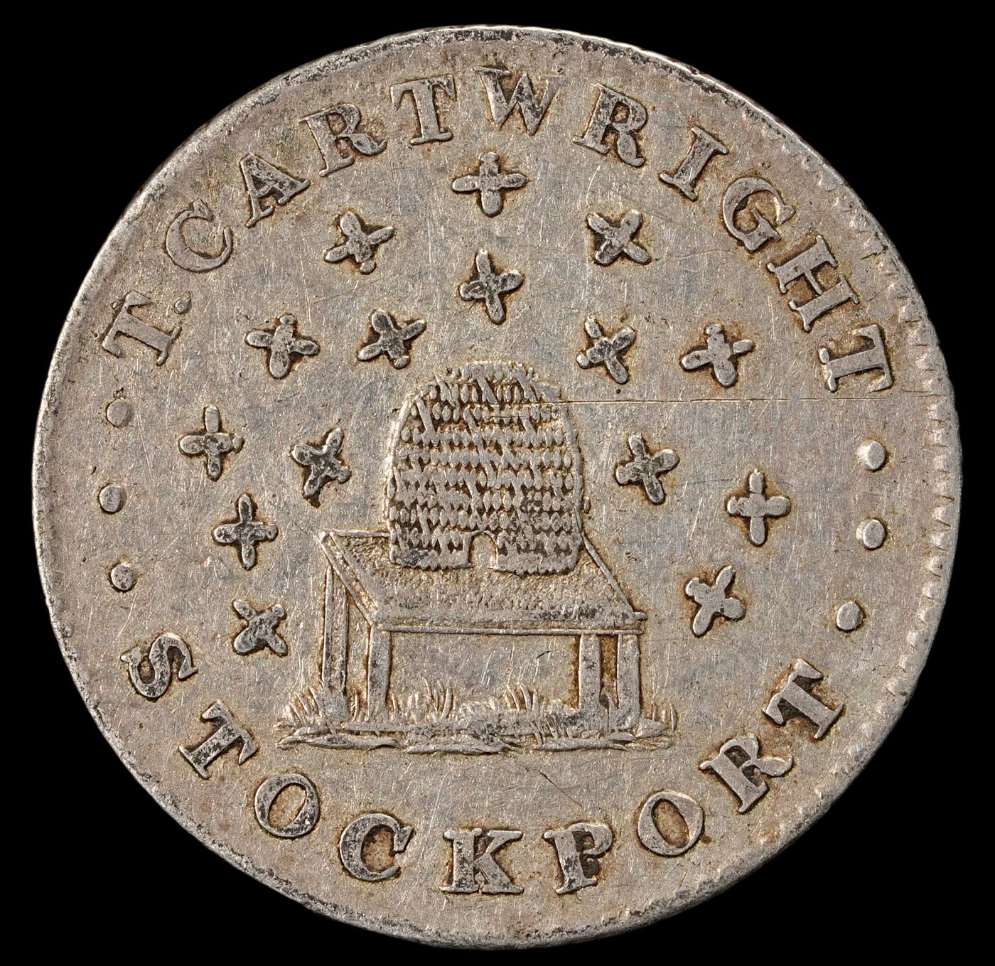 修遠堂世界钱币第五十八期 1812年英国斯托克波特6便士代用银币 2.21g