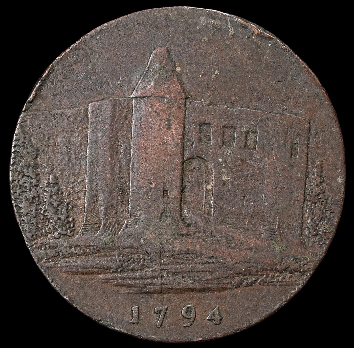 修遠堂世界钱币第五十八期 1794年英国1/2便士代用币 9.18g