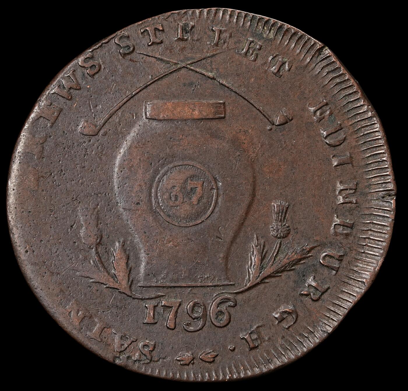 修遠堂世界钱币第五十八期 1796年英国1/2便士代用币 10.43g