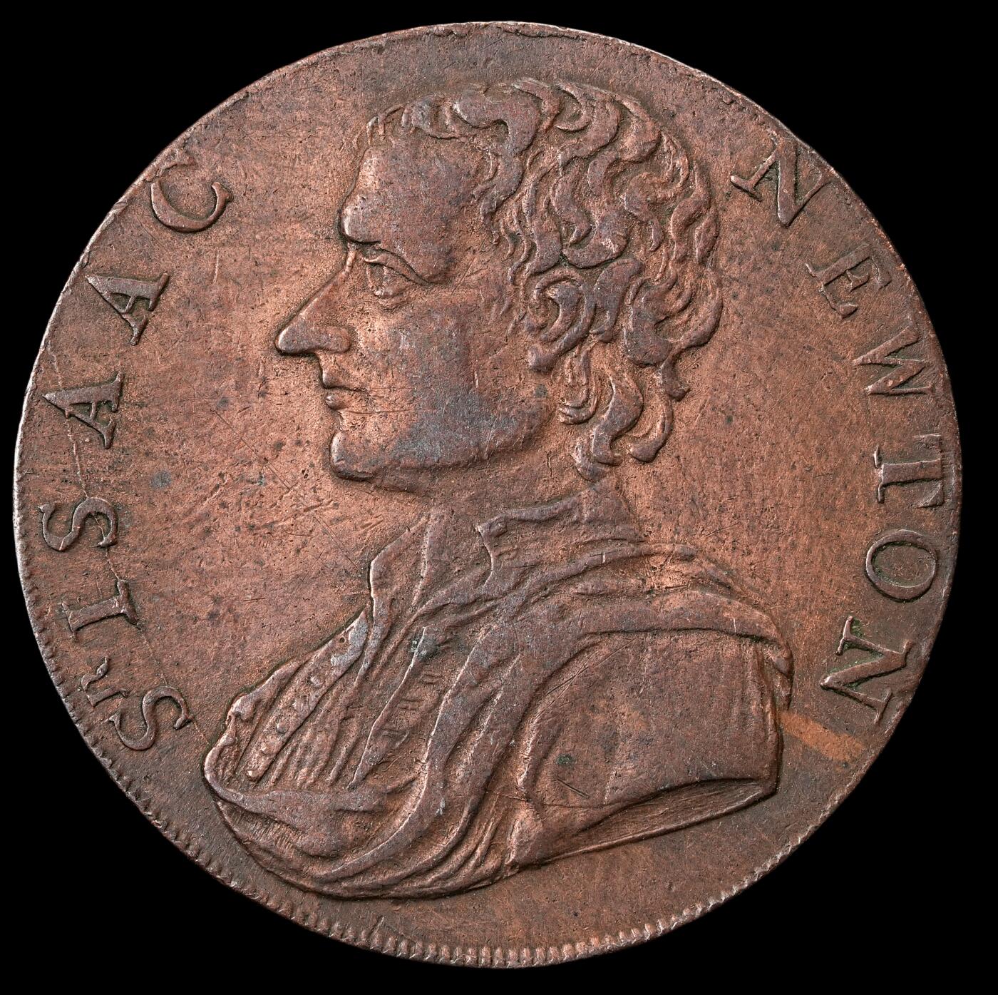 修遠堂世界钱币第五十八期 1793年英国半便士代用币 牛顿头像 10.19g