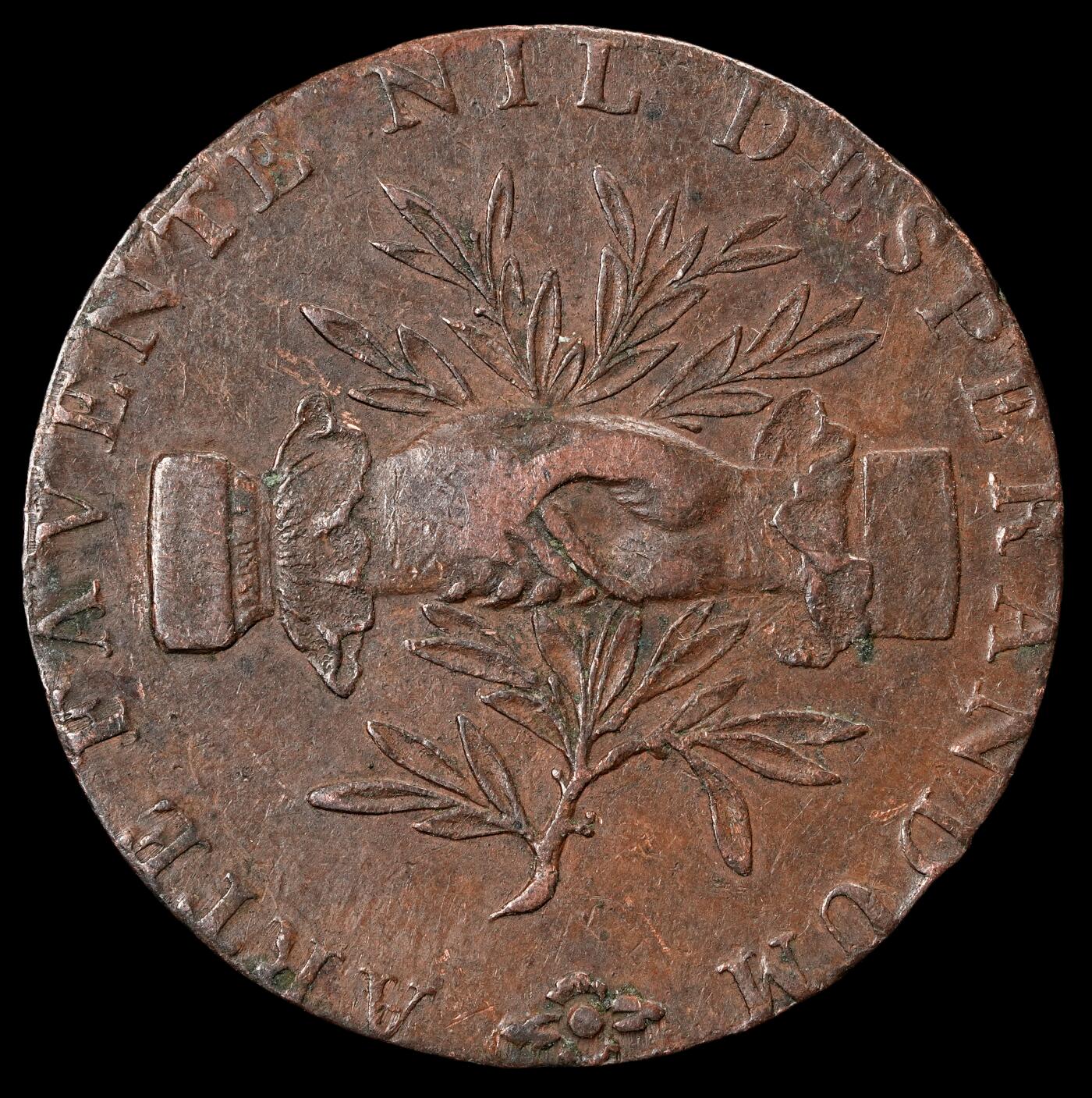 修遠堂世界钱币第五十八期 1793年英国斯塔福德郡1/2便士代用币 10.96g