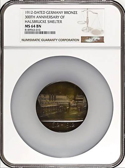 NGC-MS64BN 1912 德国城市景观大铜章 - NGC-MS64BN 1912 德国城市景观大铜章