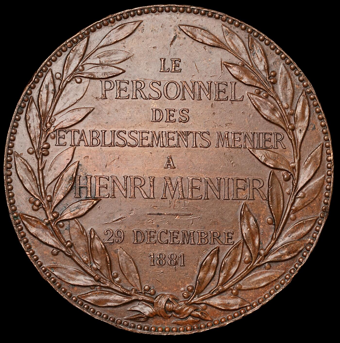 修遠堂世界钱币第五十八期 1881年法国大铜章 68mm，138g  边有磕碰