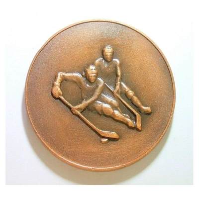 苏联1986年 莫斯科冰球馆建成高浮雕精制超大合金章 65MM - 苏联1986年 莫斯科冰球馆建成高浮雕精制超大合金章 65MM