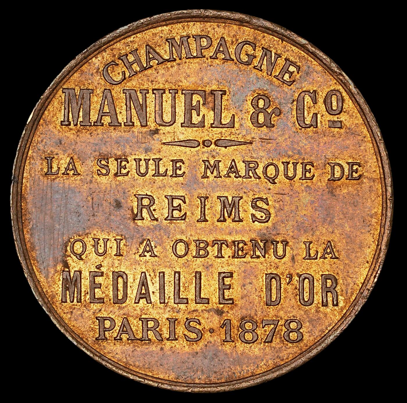 修遠堂世界钱币第五十八期 1878年法国铜章 35.55mm，22.39g