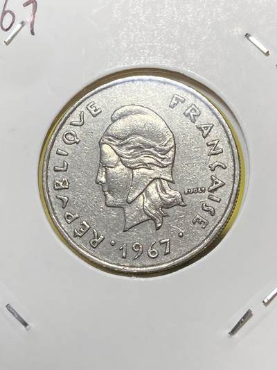 2025年第八场(总第三十四场）外国好品散币(免佣金) - 少见新喀里多尼亚🇳🇨1967年10法郎(前期版，首发年仅发行2年)