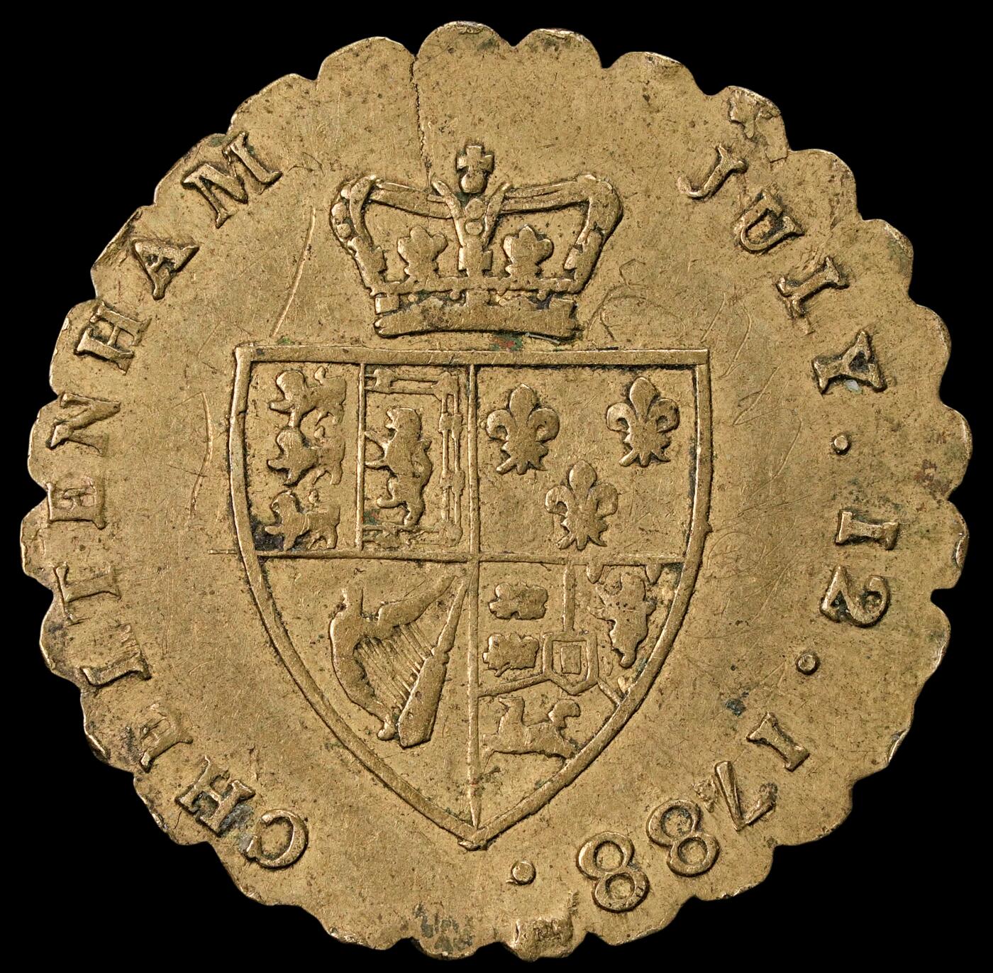 修遠堂世界钱币第五十八期 1788年英国光荣革命百年纪念代用币 2.90g