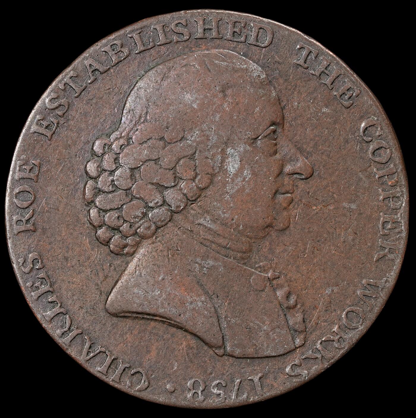 修遠堂世界钱币第五十八期 1791年英国1/2便士代用币 12.38g