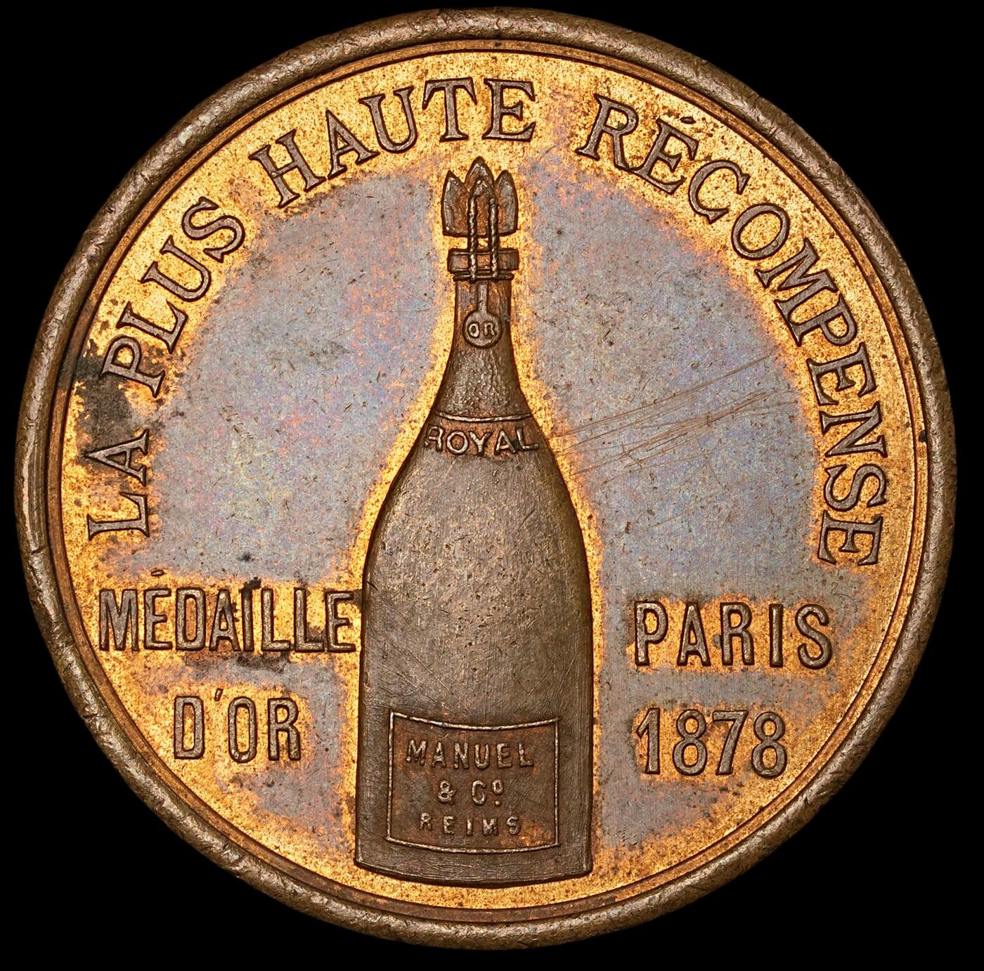 修遠堂世界钱币第五十八期 1878年法国铜章 35.55mm，22.39g