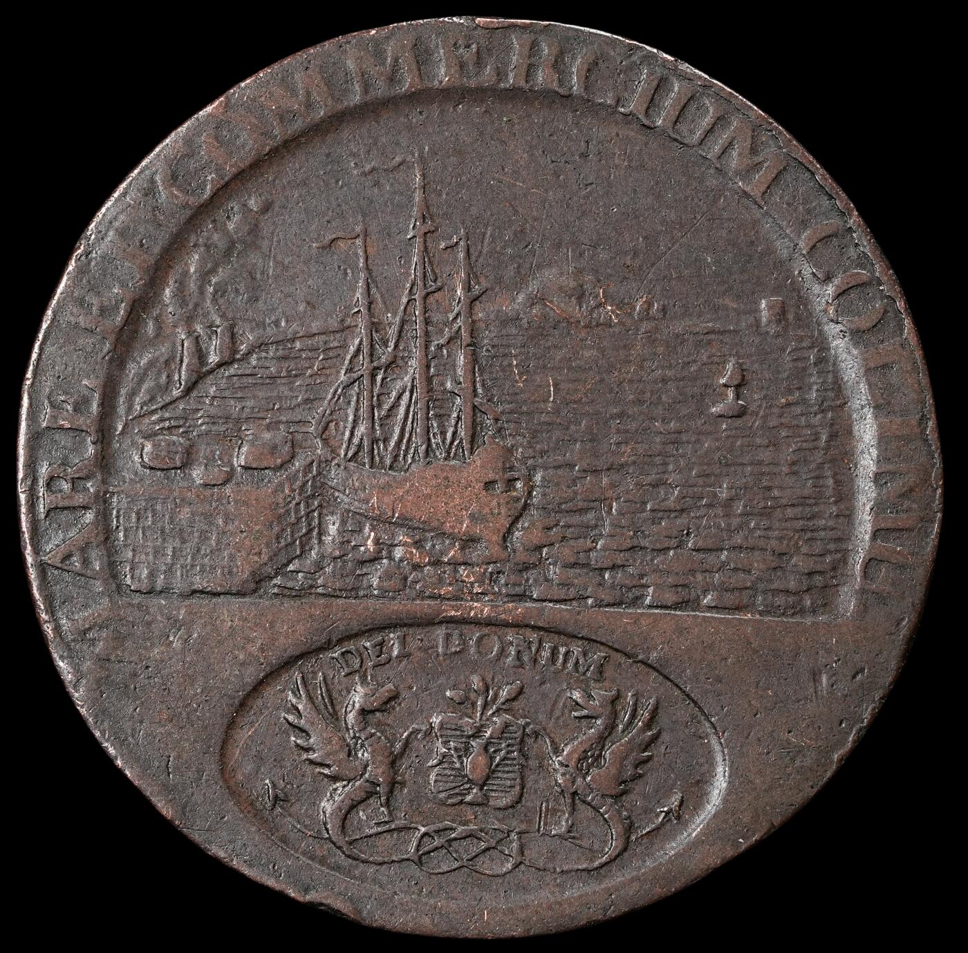 修遠堂世界钱币第五十八期 1796年英国1/2便士代用币 8.78g