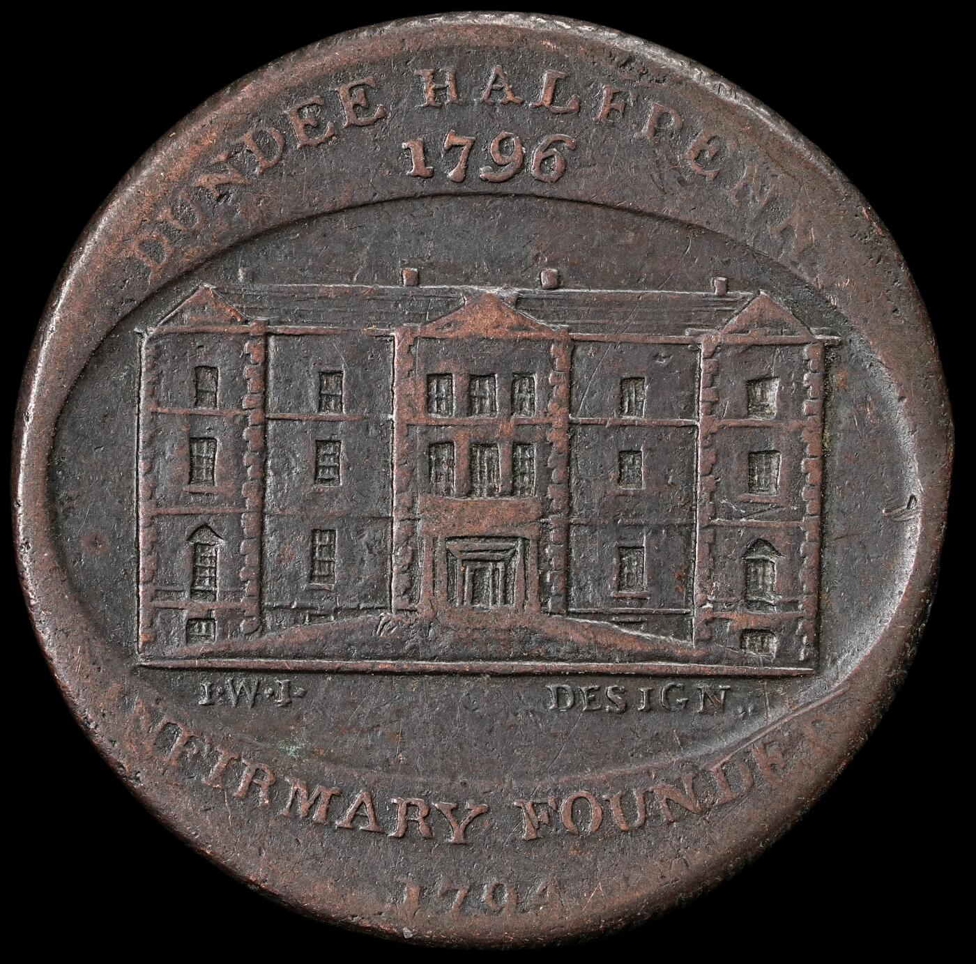 修遠堂世界钱币第五十八期 1796年英国1/2便士代用币 8.78g