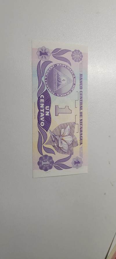 2025第六期纸市均有打光 1991年尼加拉瓜1生丁纸币 