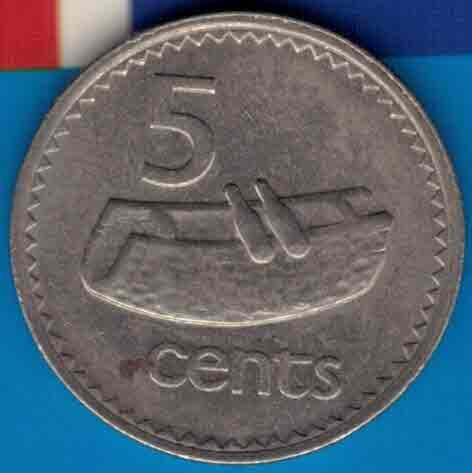 斐济1979年5分 大洋洲硬币 八五品 实物图