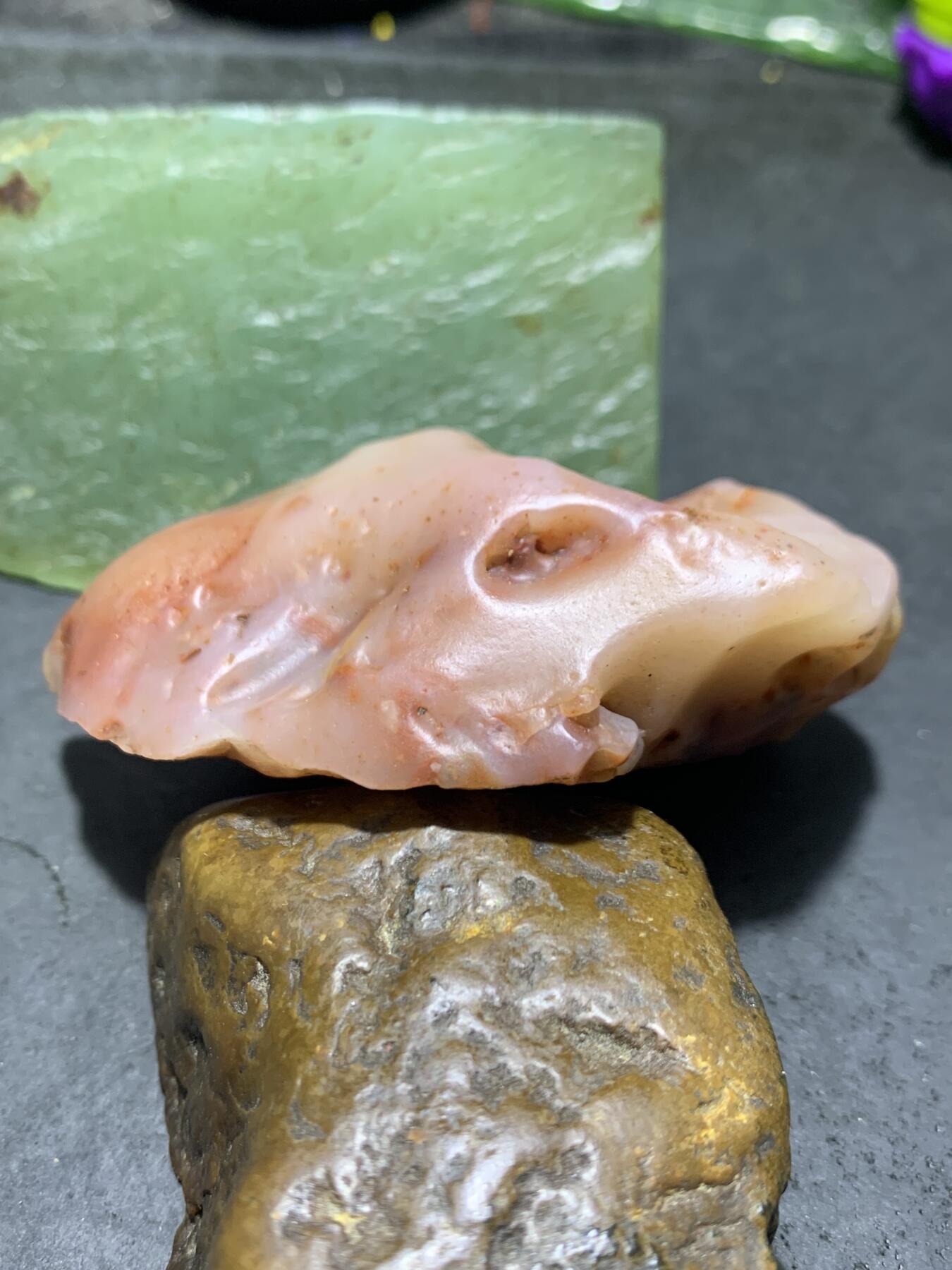 精美天然地表原皮冰粉紫罗兰金丝玉籽料原石一块