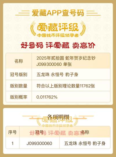 2025年蛇年贺岁纪念钞【J099300060 】五龙珠 永恒号 豹子身 单张