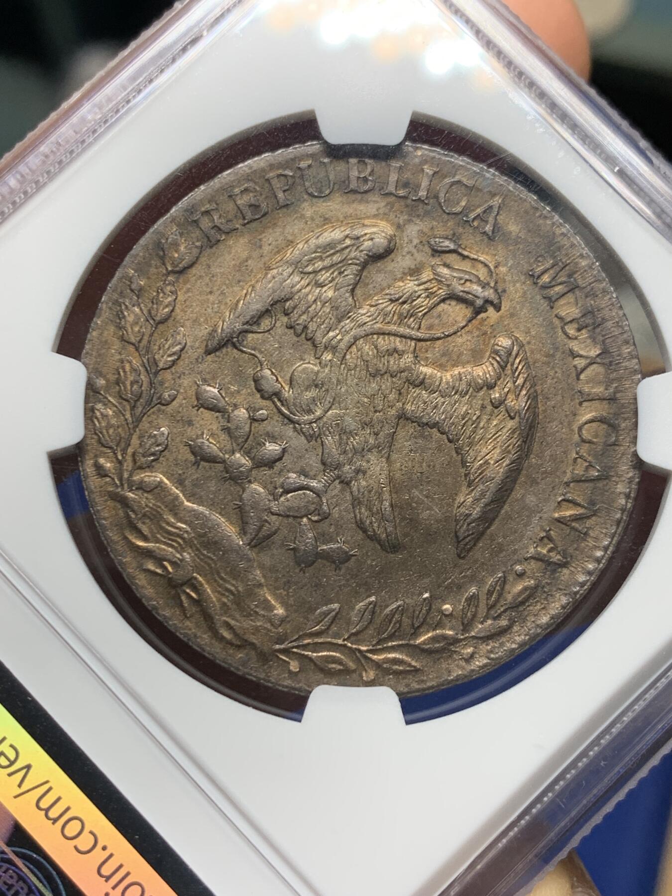 《竞宝斋》第356场 周日，周一  2场连拍 （全场包邮） NGC AUD 墨西哥 1888年 8R 鹰洋银币 吉祥年份 深彩包浆 细节不错