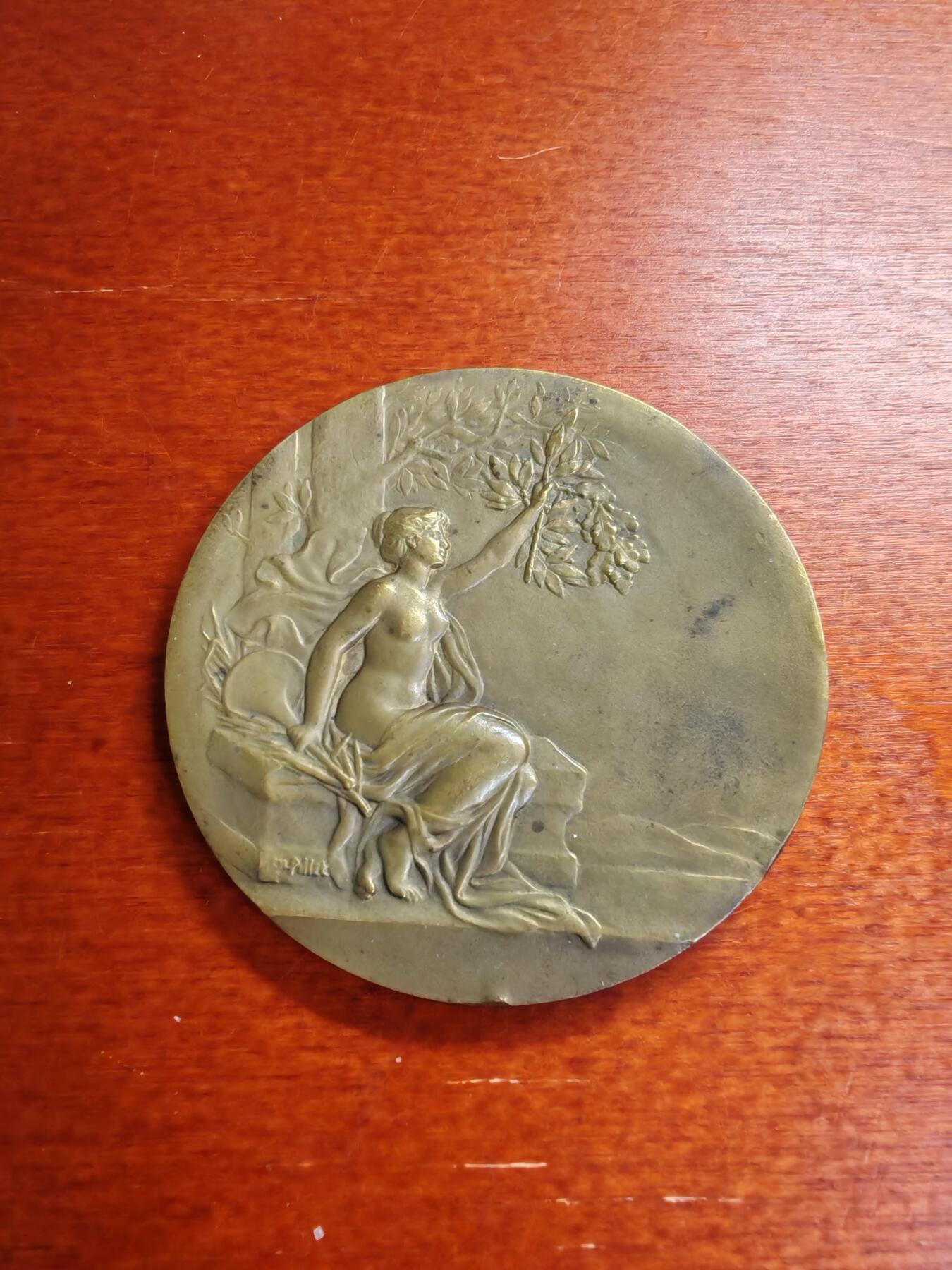 长老汇蛇年精选第五场拍卖 法国马赛商业学校铜章，51.56克，50MM