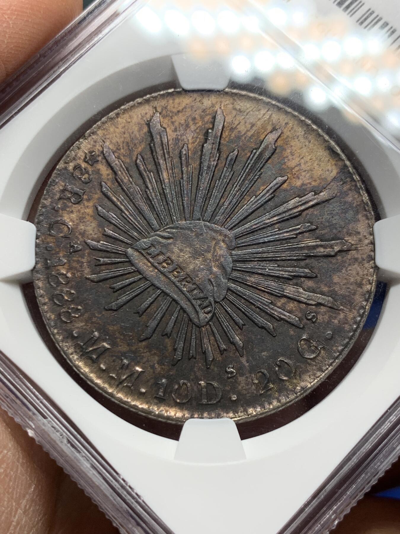 《竞宝斋》第356场 周日，周一  2场连拍 （全场包邮） NGC AUD 墨西哥 1888年 8R 鹰洋银币 吉祥年份 深彩包浆 细节不错