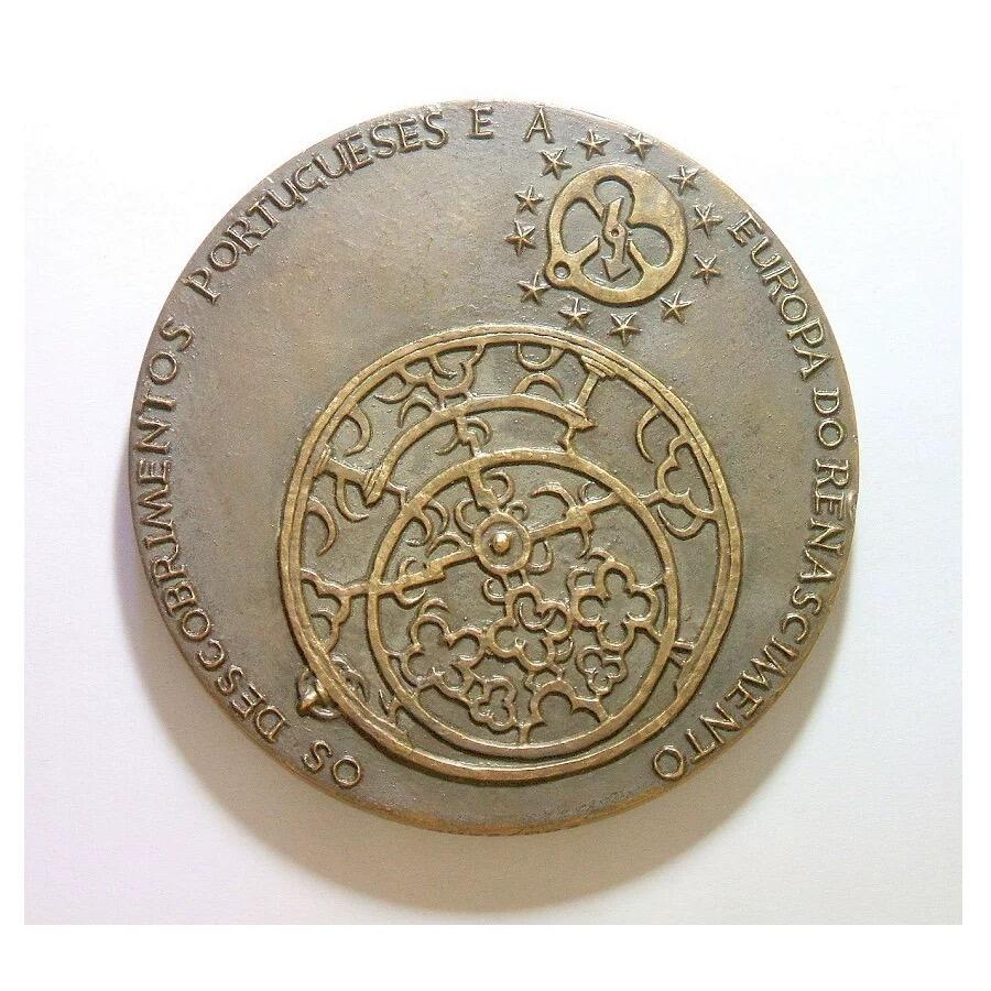 葡萄牙1983年大航海时代三型大帆船高浮雕精制超大铜章70MM 193克 发行量2500枚