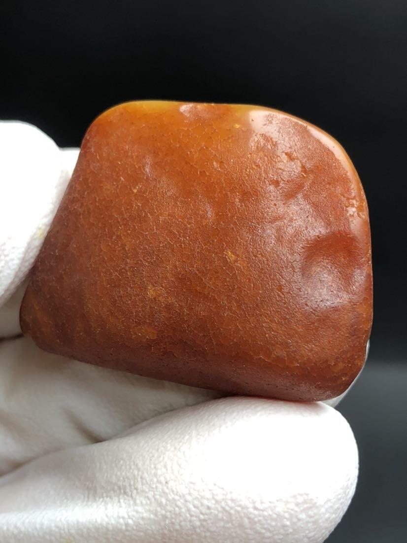 南红蜜蜡绿松石专场 5.81克天然蜜蜡留皮原石
