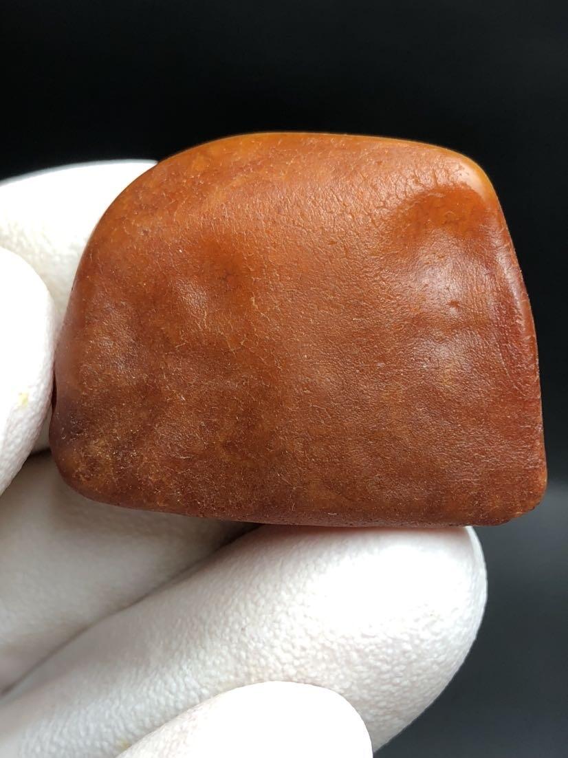 南红蜜蜡绿松石专场 5.81克天然蜜蜡留皮原石