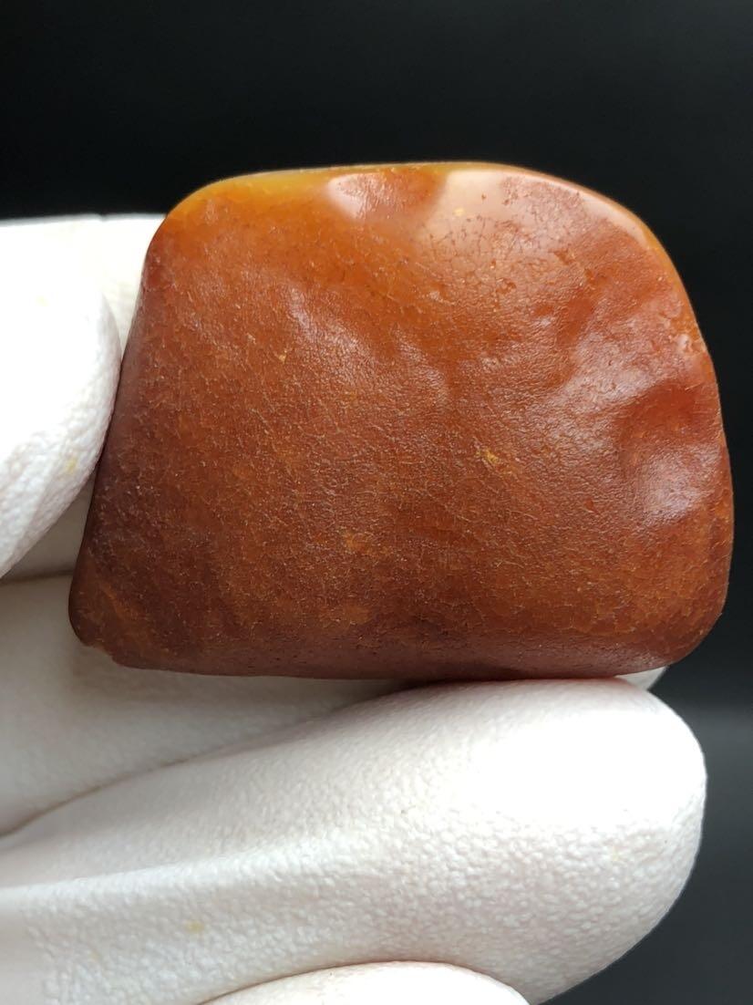 南红蜜蜡绿松石专场 5.81克天然蜜蜡留皮原石
