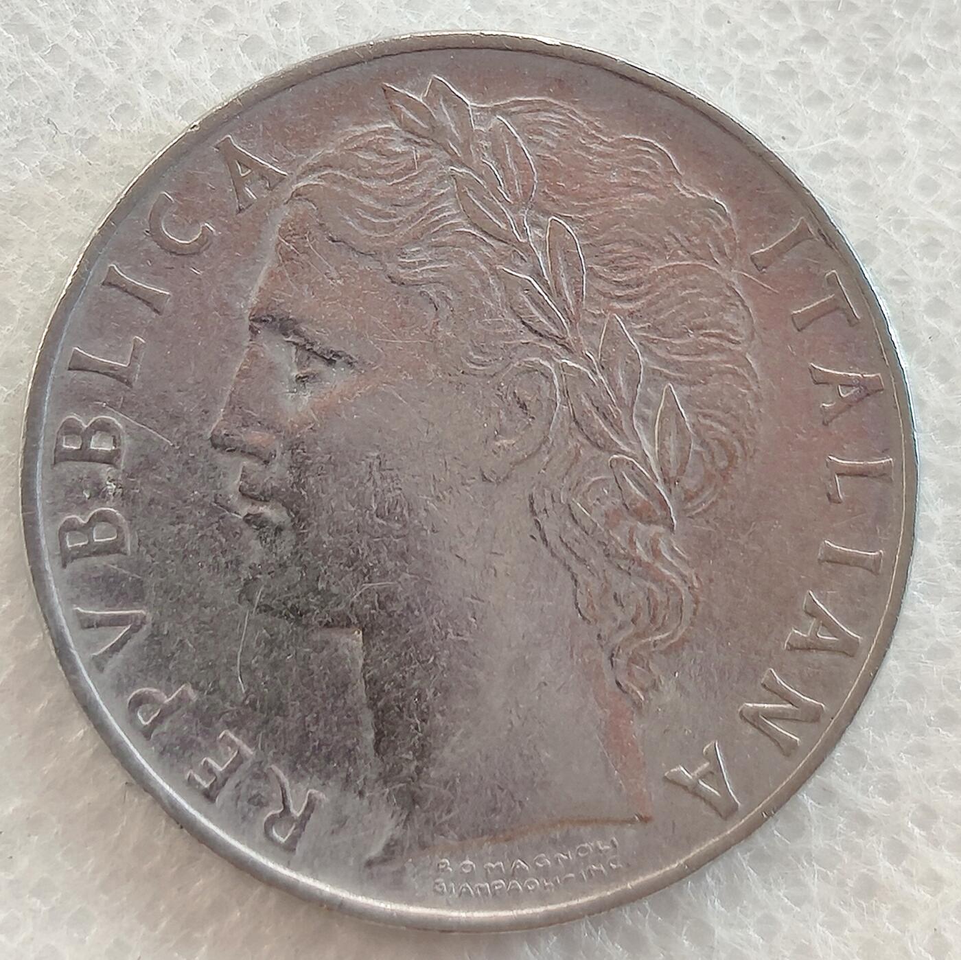 泉币菌-第1场-中外散币乐园 意大利1957年100里拉合金钢币 27.8mm 智慧与战争女神弥涅耳瓦