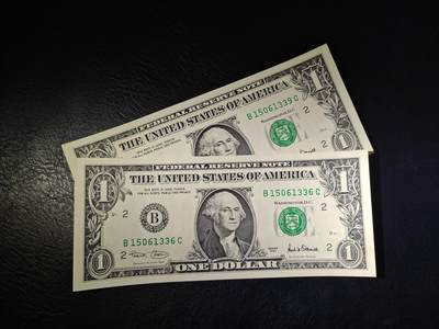 美国纸币 2001年 1美元 B区 无47 全新UNC 单价 - 美国纸币 2001年 1美元 B区 无47 全新UNC 单价