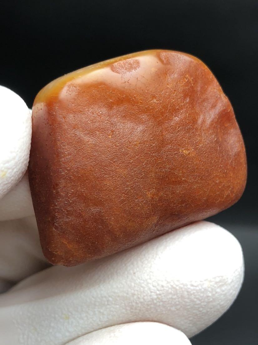 南红蜜蜡绿松石专场 5.81克天然蜜蜡留皮原石