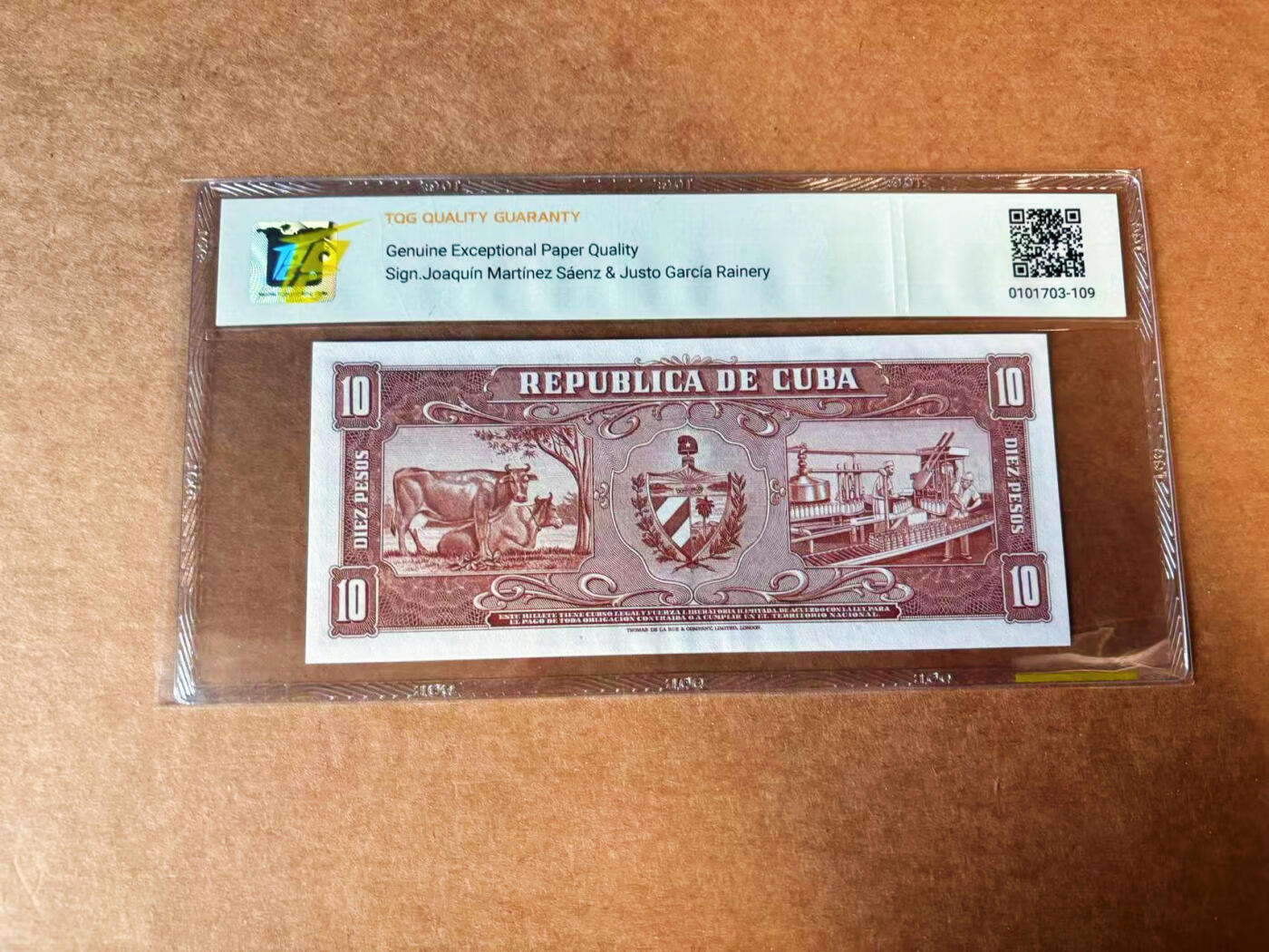 【Blue Auction】✨世界纸币精拍第624期【精】 古巴 1958年10比索 TQG66EPQ 