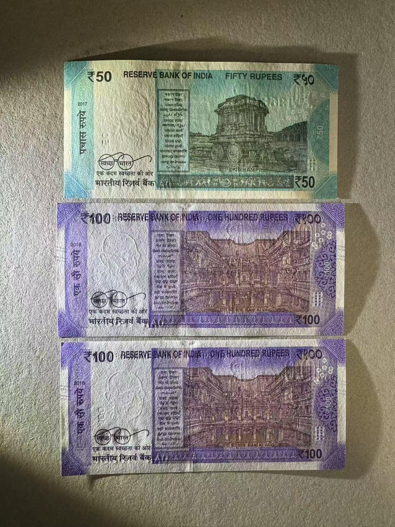 【Blue Auction】✨世界纸币精拍第624期【精】  【一组3张0AA首发冠】印度 50-100比索 全新UNC