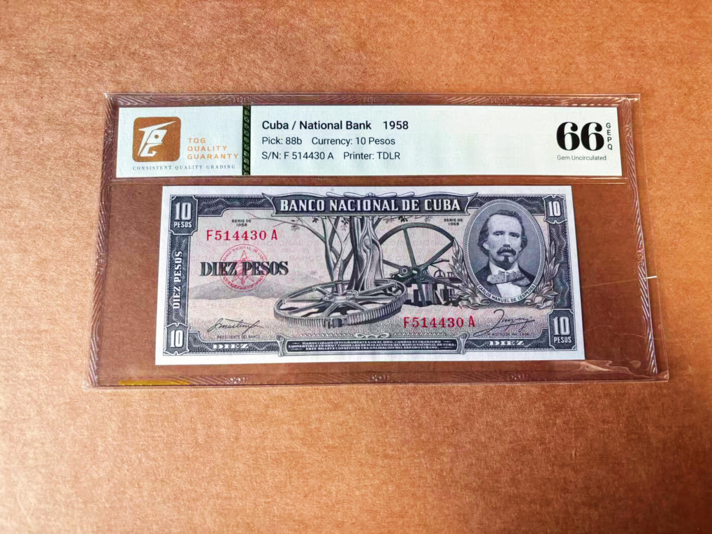【Blue Auction】✨世界纸币精拍第624期【精】 古巴 1958年10比索 TQG66EPQ 