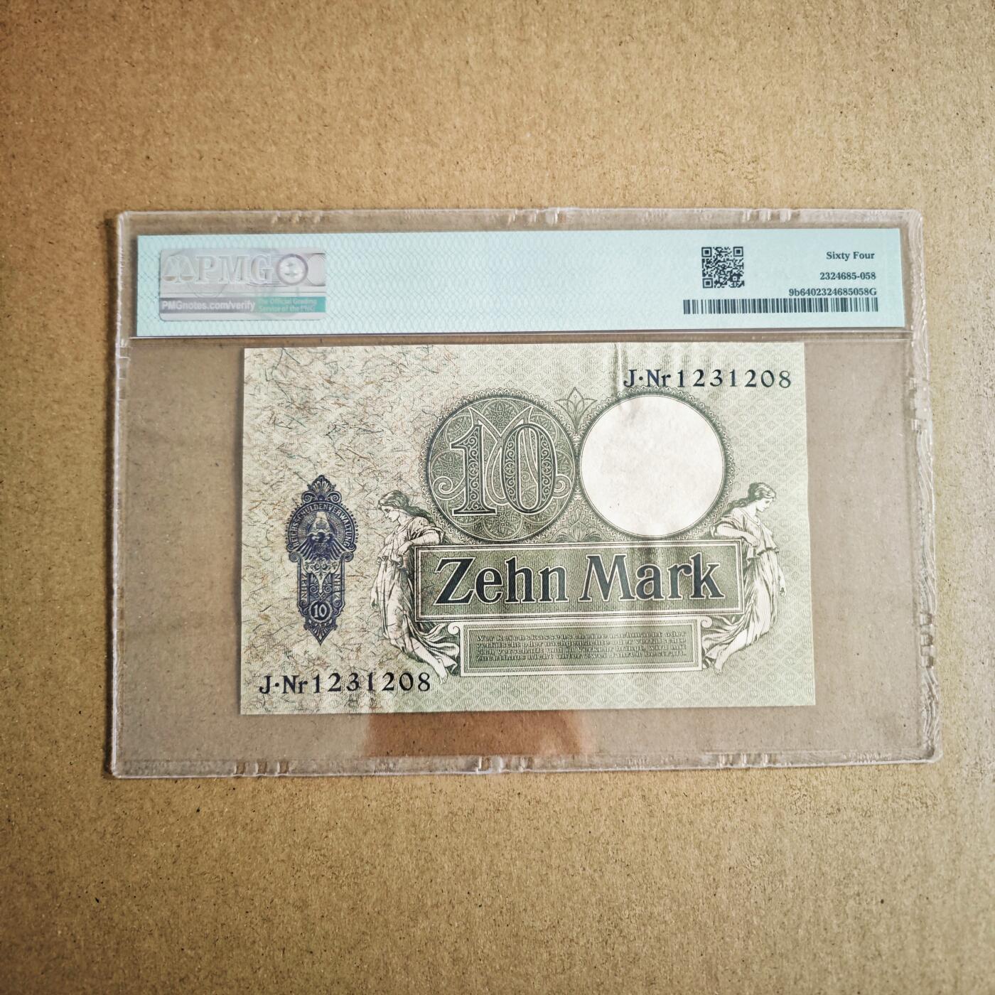 【Blue Auction】✨世界纸币精拍第624期【精】 【无47】德国 1906年10马克 PMG64