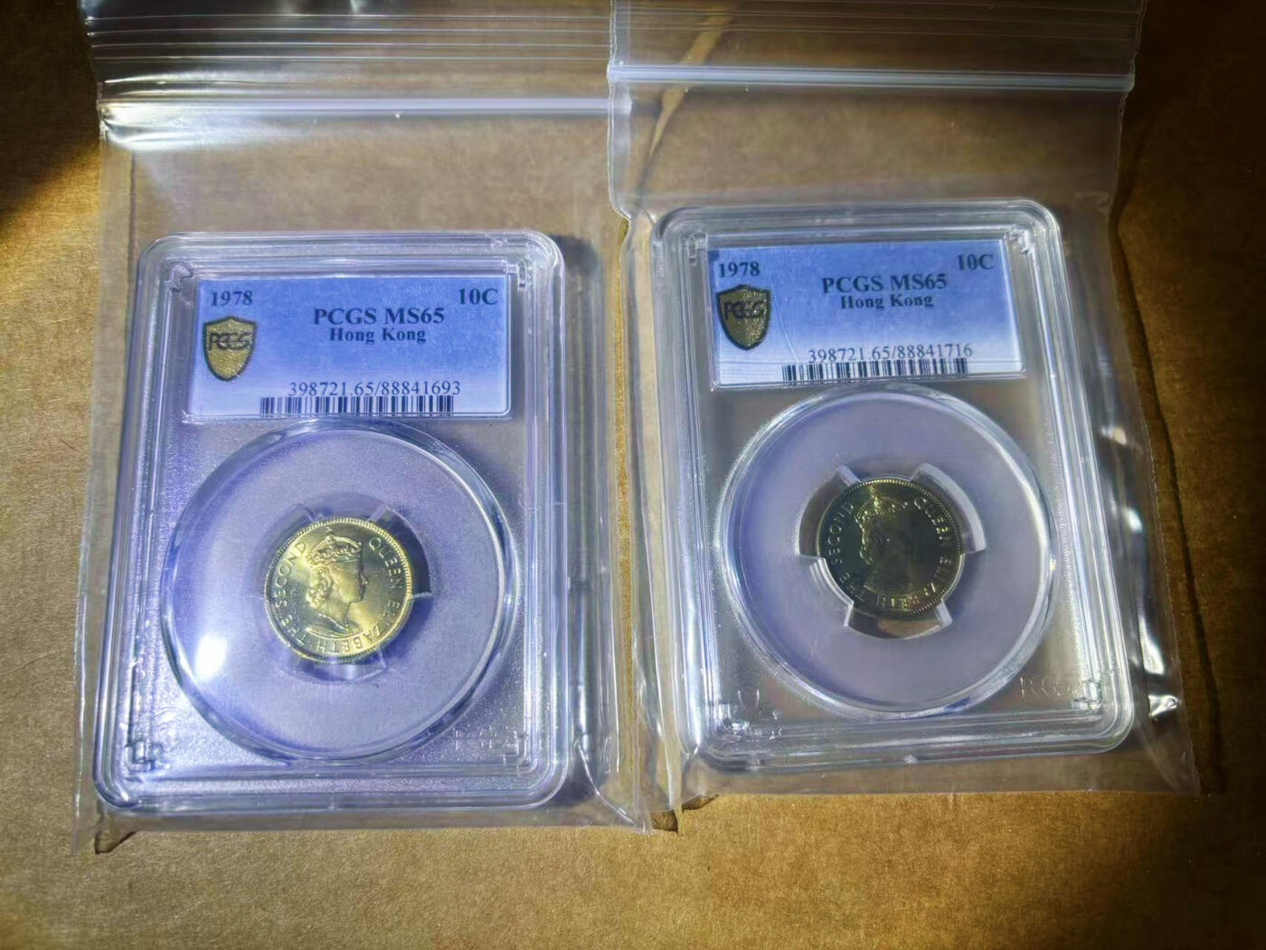 【Blue Auction】✨世界纸币精拍第624期【精】 【一组2枚】香港 1978年10分 PCGS MS65